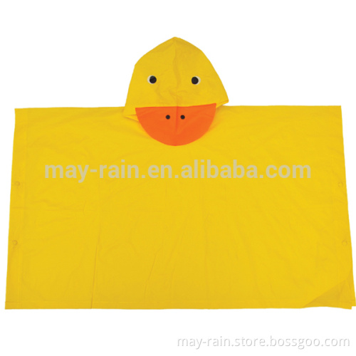 yellow poncho with duck hood